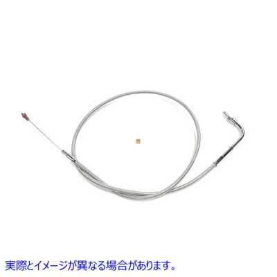 36-1514 34.875インチ編組ステンレススチールアイドルケーブル 34.875 inch Braided Stainless Steel Idle Cable 取寄せ Vツイン