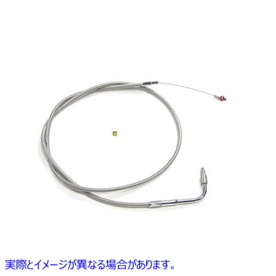 36-1519 43.25インチ編組ステンレススチールアイドルケーブル 43.25 inch Braided Stainless Steel Idle Cable 取寄せ Vツイン (