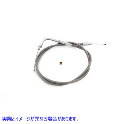 36-1559 38.50インチのカジノ付き編組ステンレススチールスロットルケーブル Braided Stainless Steel Throttle Cable with 38.5