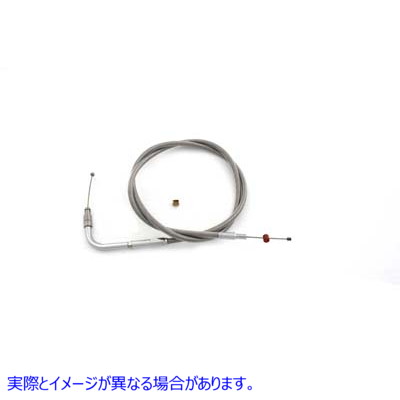 36-1561 38インチケーシング付き編組ステンレススチールスロットルケーブル Braided Stainless Steel Throttle Cable with 38 in