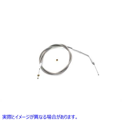 36-1563 38インチケーシング付き編組ステンレススチールスロットルケーブル Braided Stainless Steel Throttle Cable with 38 in