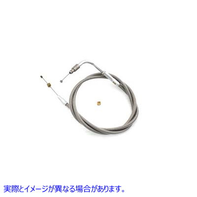 36-1565 42インチケーシング付き編組ステンレススチールスロットルケーブル Braided Stainless Steel Throttle Cable with 42 in