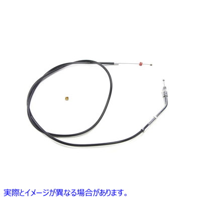 36-2465 ブラック スロットル ケーブル (43.635 ケーシング付き) Black Throttle Cable with 43.635 Casing 取寄せ Vツイン (検