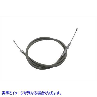 36-2521 60.56インチのケーシングを備えた編組ステンレススチールクラッチケーブル 取寄せ Vツイン Braided Stainless Steel Clu