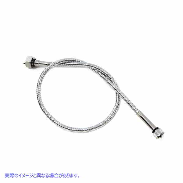 36-2524 35インチクロームスピードメーターケーブル 取寄せ Vツイン 35 inch Chrome Speedometer Cable (検索用／67026-62