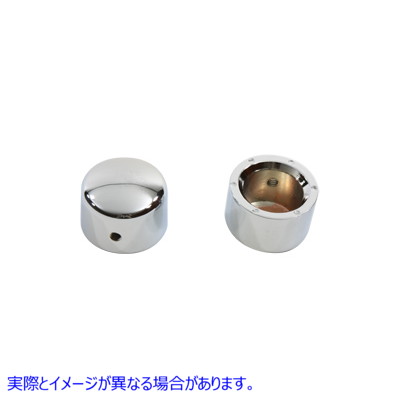 37-0059 クロームフロントアクスルナットキャップセット Chrome Front Axle Nut Cap Set 取寄せ Vツイン (検索用／43373-00