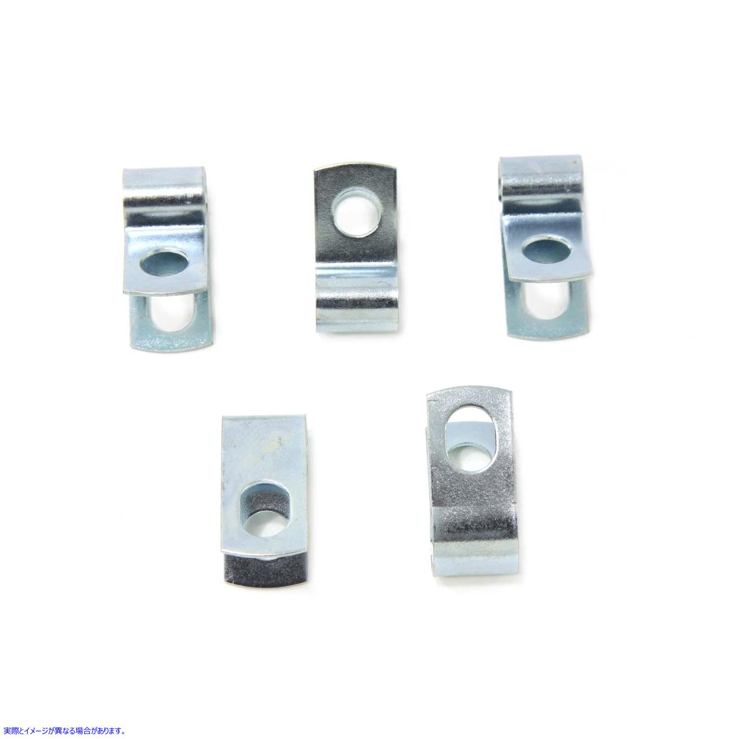 37-0589 亜鉛スピードメーターケーブルクランプ 取寄せ Vツイン Zinc Speedometer Cable Clamps (検索用／67074-57