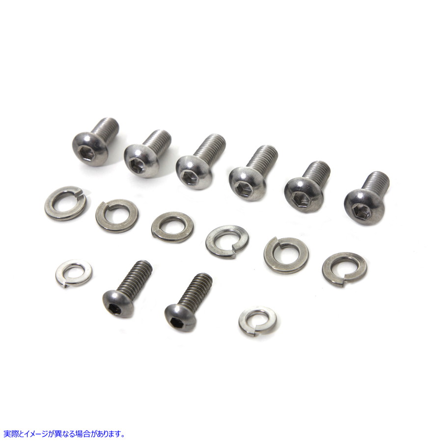 37-0808 ヘッドランプカウルスクリューキット ステンレススチール 取寄せ Vツイン Headlamp Cowl Screw Kit Stainless Steel (検