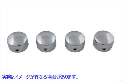 37-8897 ヘッドボルトカバーセット ドームクローム Head Bolt Cover Set Dome Chrome 取寄せ Vツイン (検索用／