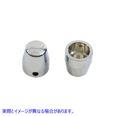 37-9007 クローム リア アクスル ナット キャップ マルタ スタイル Chrome Rear Axle Nut Caps Maltese Style 取寄せ Vツイン (