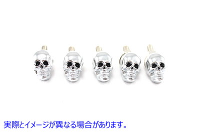 37-9076 ナンバー プレート フレーム スカル クレオメット セット クローム License Plate Frame Skull Krommet Set Chrome 取寄