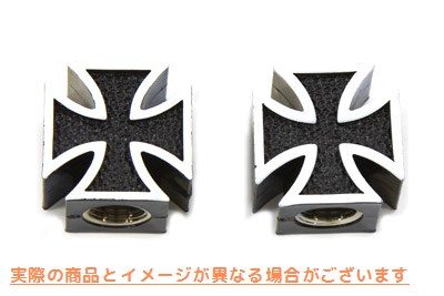 37-9380 Black Maltese Cross Valve Set Cover Set Vツイン (検索用／ V-Twin