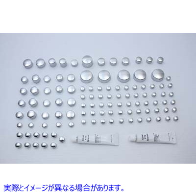 37-9533 クローム ボルト キャップ 74 ピース カバー キット 取寄せ Vツイン Chrome Bolt Cap 74 Piece Cover Kit (検索用／