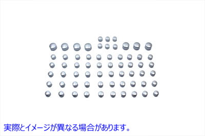 37-9534 クローム ボルト キャップ 63 ピース カバー キット 取寄せ Vツイン Chrome Bolt Cap 63 Piece Cover Kit (検索用／9494