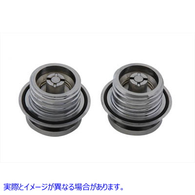 38-0110 ポップアップガスキャップセット クローム Pop-Up Gas Cap Set Chrome 取寄せ Vツイン (検索用／