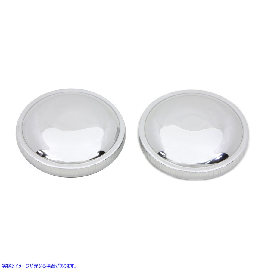 38-0315 ストック スタイル ガス キャップ セット ベント付きおよびベントなし クロム 取寄せ Vツイン Stock Style Gas Cap Set