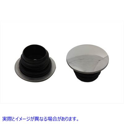 38-0328 ポリッシュ仕上げロープロファイルガスキャップセット Polished Low Profile Gas Cap Set 取寄せ Vツイン (検索用／