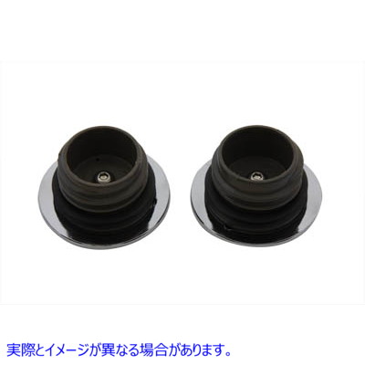 38-0386 薄型クロム ガス キャップ セット ベント付きおよびベントなし Low Profile Chrome Gas Cap Set Vented and Non-Vented