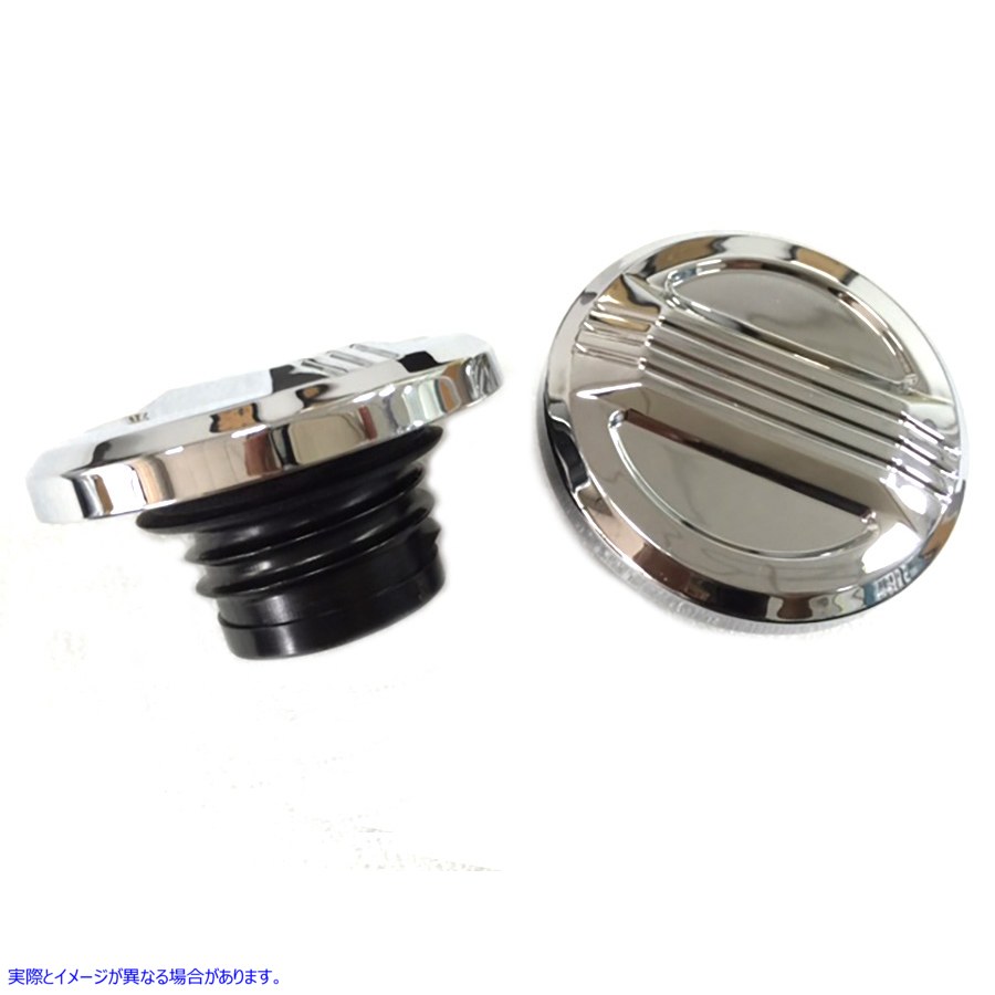 38-0493 エアフローガスキャップセット クローム Air Flow Gas Cap Set Chrome 取寄せ Vツイン (検索用／