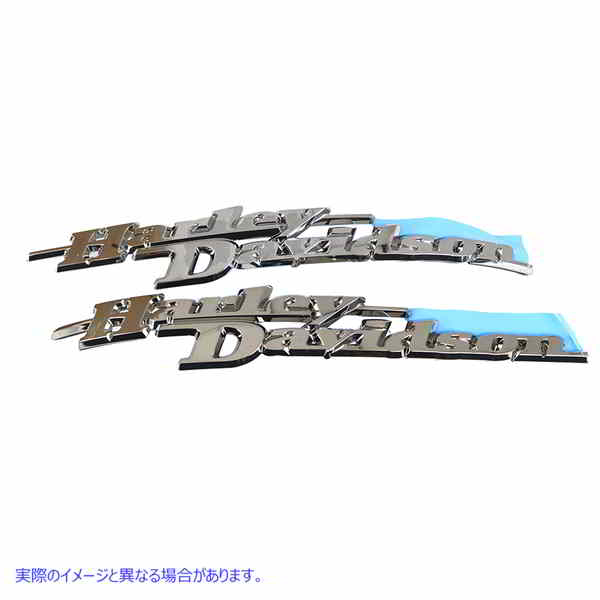 38-0522 ファクトリースタイルタンクエンブレムセットクローム Factory Style Tank Emblem Set Chrome 取寄せ Vツイン (検索用／