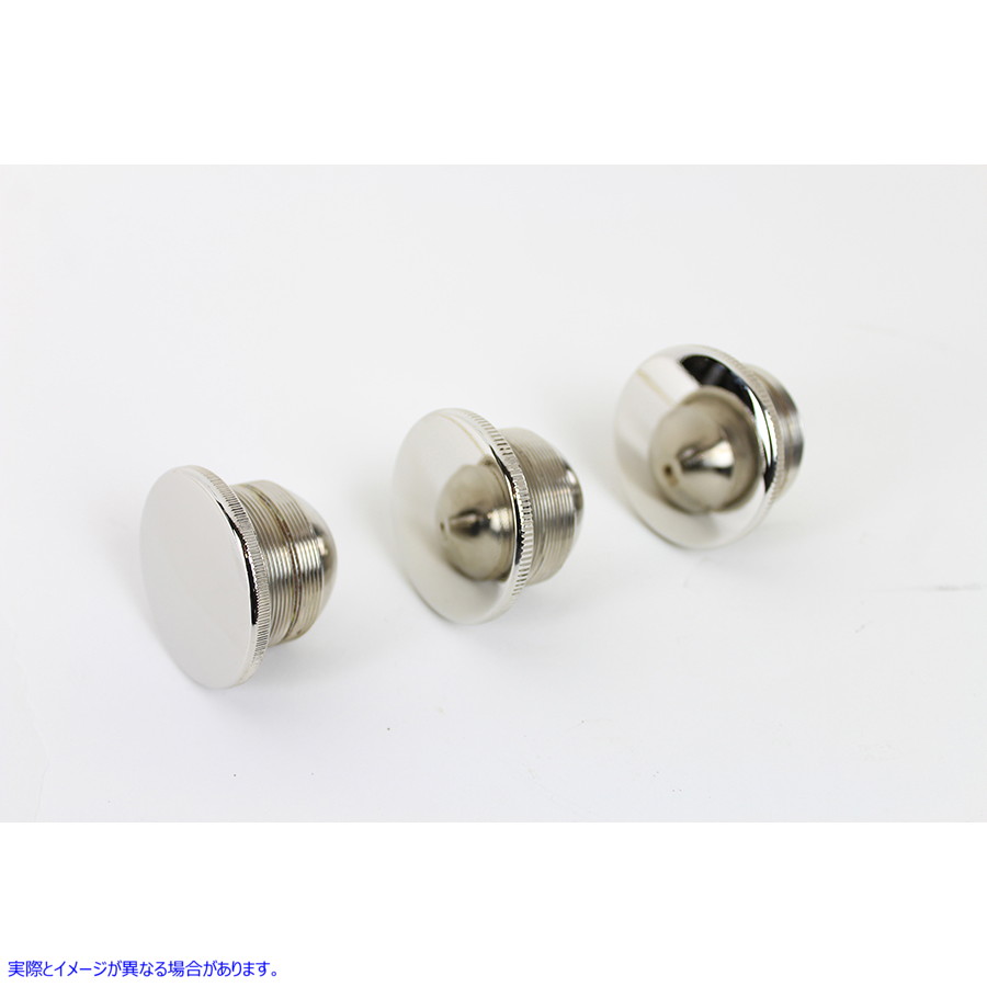 38-0641 JD ガスキャップセット ベント付き ニッケルメッキ JD Gas Cap Set Vented Nickel Plated 取寄せ Vツイン (検索用／