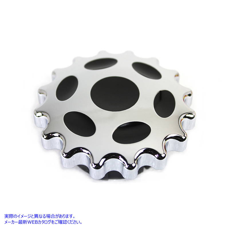 38-0664 スプロケット ガス キャップ ベントなし クロム Sprocket Gas Cap Non-Vented Chrome 取寄せ Vツイン (検索用／