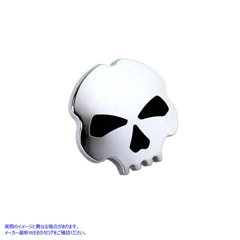 38-0777 スカル スタイルのベント付きガス キャップ クローム Skull Style Vented Gas Cap Chrome 取寄せ Vツイン (検索用／