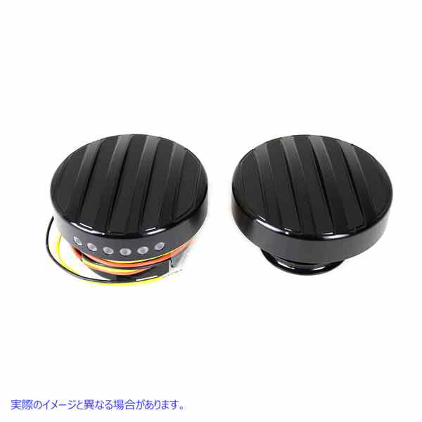 38-0989 ブラックLEDリブスタイル燃料計とフィラーキャップセット Black LED Ribbed Style Fuel Gauge and Filler Cap Set 取寄