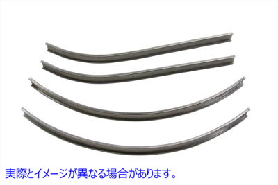 38-6681 ガソリンタンクエンブレム用マウントストリップ ロースチール 取寄せ Vツイン Mount Strips for Gas Tank Emblems Raw S