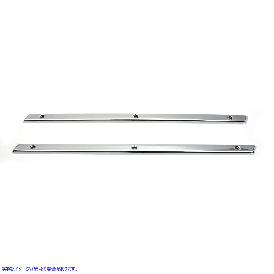 38-7045 クロムスチールエンブレムトリムストリップ 取寄せ Vツイン Chrome Steel Emblem Trim Strips (検索用／