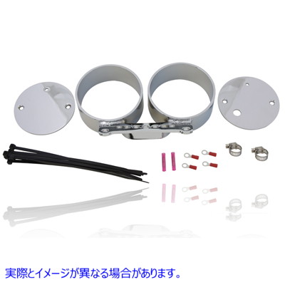 39-0213 デュアルゲージマウントブラケットクローム Dual Gauge Mount Bracket Chrome 取寄せ Vツイン (検索用／67294-95A