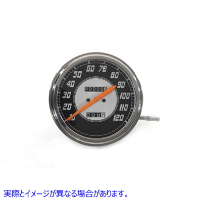 39-0300 2:1比率とオレンジ色の針を備えたスピードメーター 取寄せ Vツイン Speedometer with 2:1 Ratio and Orange Needle (検