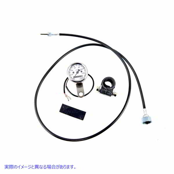 39-0365 Deco Mini 48mm スピードメーター キット (2:1 比率) 取寄せ Vツイン Deco Mini 48mm Speedometer Kit with 2:1 Ratio (