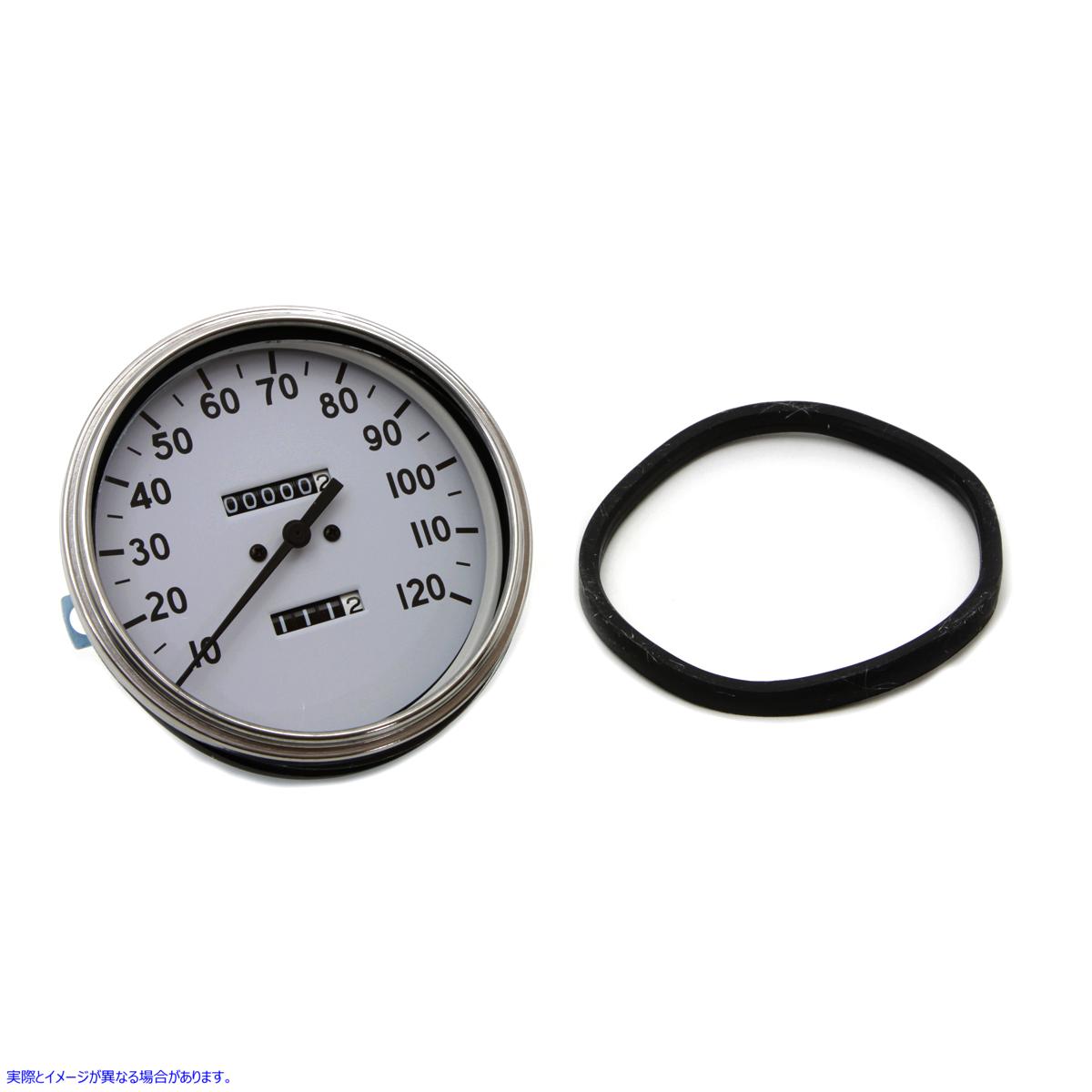 39-0480 レプリカ 2:1 スピードメーター (黒針付き) 取寄せ Vツイン Replica 2:1 Speedometer with Black Needle (検索用／