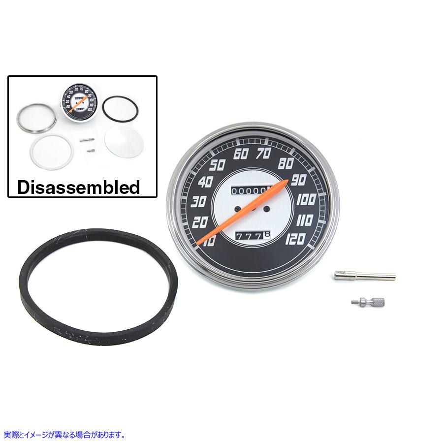 39-0482 オレンジ色の針付きレプリカ 2:1 スピードメーター Replica 2:1 Speedometer with Orange Needle 取寄せ Vツイン (検索