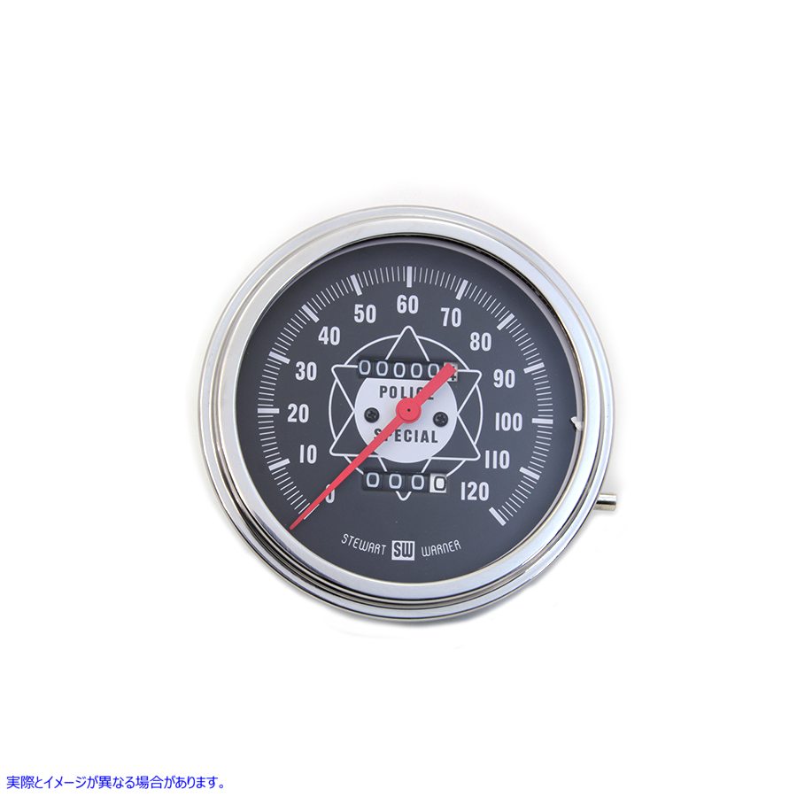 39-0671 警察の赤い針付きスピードメーター 取寄せ Vツイン Police Speedometer With Red Needle (検索用／
