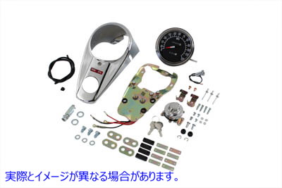 39-0911 クローム 2 ライト ダッシュ パネル キット (2:1 比率のスピードメーター付き) Chrome Two Light Dash Panel Kit with 2