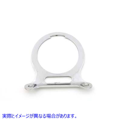 39-0941 シングルゲージマウントブラケットクロームスロット付き Single Gauge Mount Bracket Chrome with Slot 取寄せ Vツイン