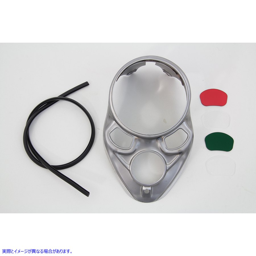 39-1779 レッドレンズ付きロースカルダッシュパネル 取寄せ Vツイン Raw Skull Dash Panel with Red Lens (検索用／