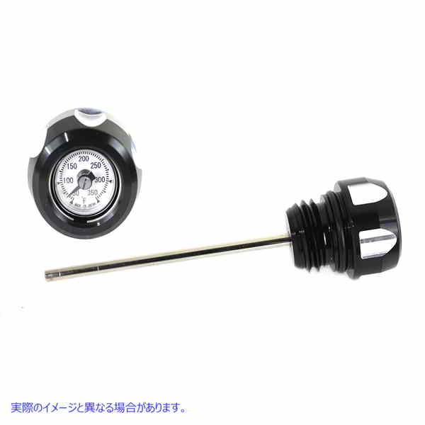 40-0634 M8 黒、機械加工油温計 M8 Black and Machined Oil Temperature Dipstick 取寄せ Vツイン (検索用／62700136