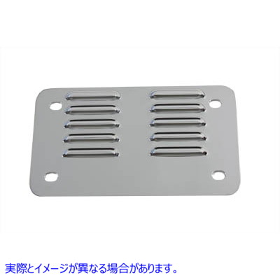 42-0031 ナンバー プレート バッキング プレート ルーバー スタイル クローム License Plate Backing Plate Louvered Style Chro