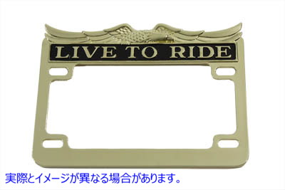 42-0061 License Plate Frame Gold Inlay 取寄せ Vツイン (検索用／ V-Twin