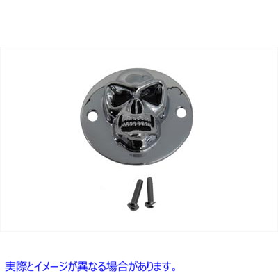 42-0081 スカルフェイス点火システムカバー クローム Skull Face Ignition System Cover Chrome 取寄せ Vツイン (検索用／