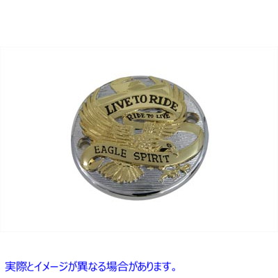 42-0088 ゴールドインレイ Live to Ride 点火システムカバー Gold Inlay Live to Ride Ignition System Cover 取寄せ Vツイン (