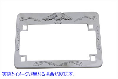 42-0211 License Plate Frame Chrome Eagle Design 取寄せ Vツイン (検索用／ V-Twin