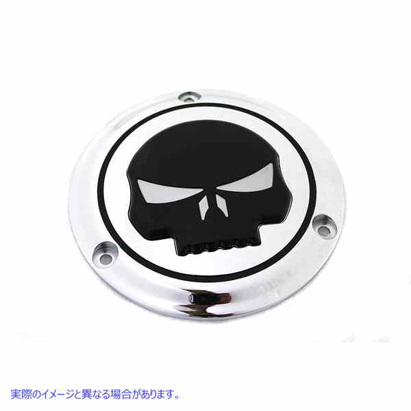 42-0267 クローム 3 ホール スカル ダービー カバー Chrome 3 Hole Skull Derby Cover 取寄せ Vツイン (検索用／