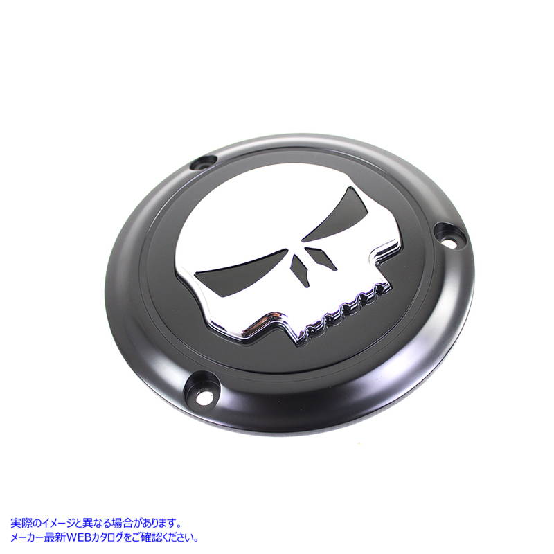 42-0268 ブラック 3 ホール スカル ダービー カバー Black 3 Hole Skull Derby Cover 取寄せ Vツイン (検索用／