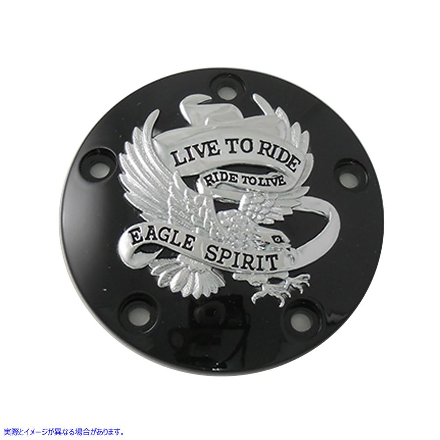 42-0481 ブラック 5 ホール イーグル スピリット ポイント カバー Black 5-Hole Eagle Spirit Point Cover 取寄せ Vツイン (検索