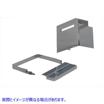 42-0548 バッテリー カバー キット クローム スロット付き 取寄せ Vツイン Battery Cover Kit Chrome Slotted (検索用／