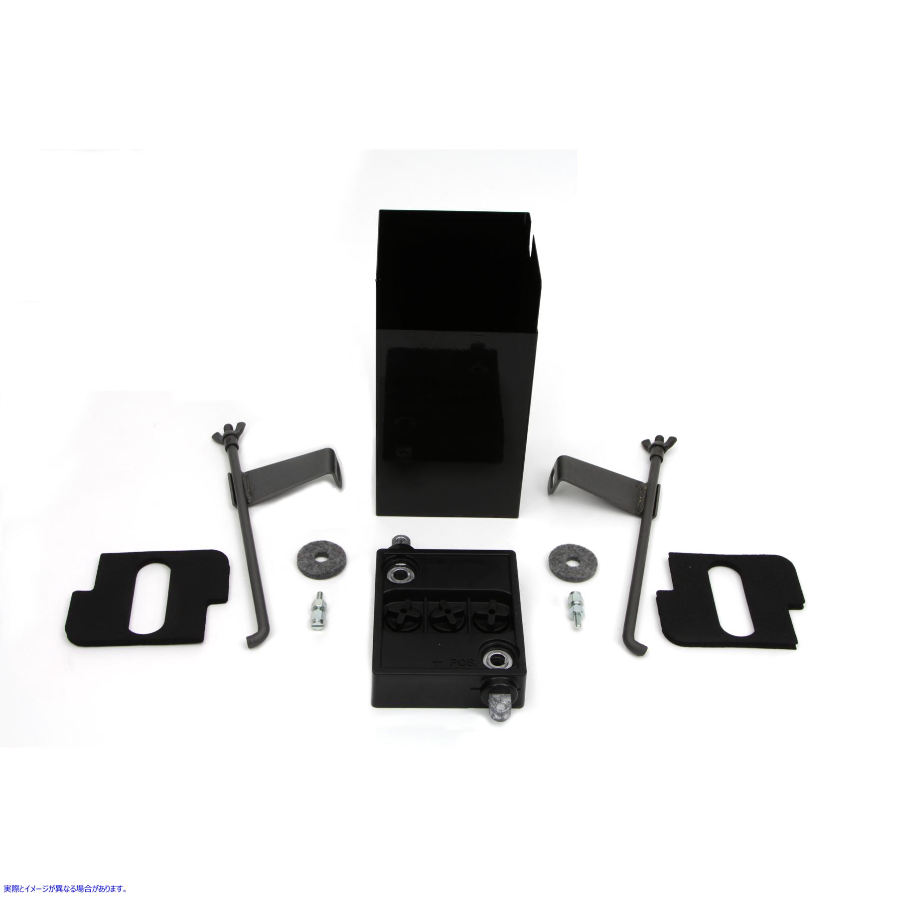 42-0565 ブラック 6 ボルト バッテリーとボックス キット 取寄せ Vツイン Black 6 Volt Battery Box Kit (検索用／